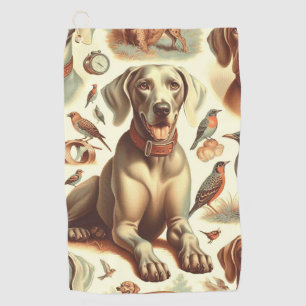 Vintage Weimaraner Seamless Golf Towel