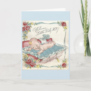 Vintage - Welcome Baby Boy, Card