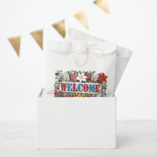 Vintage WELCOME Flowers Housewarming Party  Favour Bag