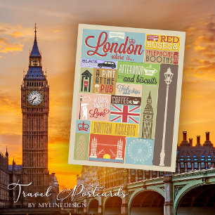 Vintage Welcome to London Postcard