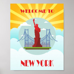 Vintage Welcome to New York Travel Poster
