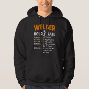 Vintage Welding Funny Welder Hourly Rate Hoodie