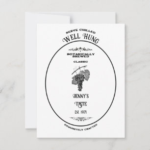 Vintage Well Hung Wine Label Personalised Birthday Card