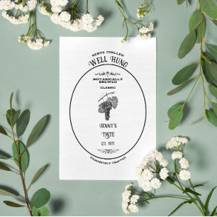 Vintage Well Hung Wine Label Personalised Birthday Card