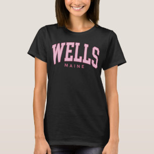 Vintage Wells Beach ME Maine summer Preppy Throwba T-Shirt