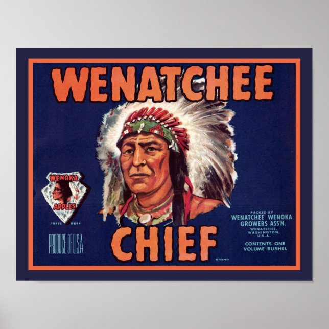 Vintage Wenatchee Chief  Apples Advertisement Poster (Front)