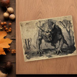 Vintage Werewolf Halloween Decoupage  Postcard<br><div class="desc">This design may be personalised by choosing the Edit Design option. You may also transfer onto other items. Contact me at colorflowcreations@gmail.com or use the chat option at the top of the page if you wish to have this design on another product or need assistance with this design. See more...</div>