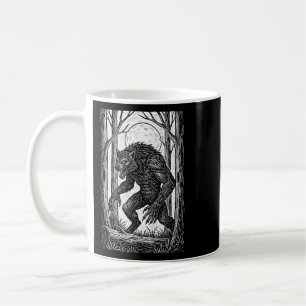 Vintage Werewolf Illustration Halloween Horror Coffee Mug