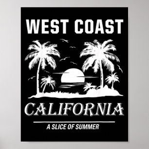 Vintage west coast california beach summer graphic poster