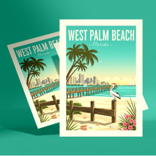 Vintage West Palm Beach Florida Postcard