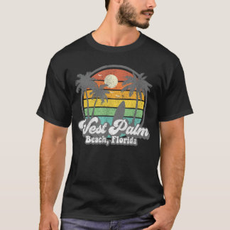 Vintage West Palm Florida Beach Surfing Retro 70s  T-Shirt