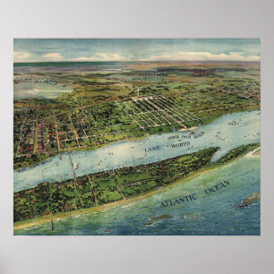 Vintage West Palm Lake Worth Poster