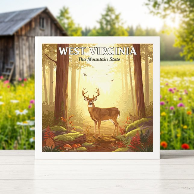 Vintage West Virginia Ceramic Tile (Creator Uploaded)