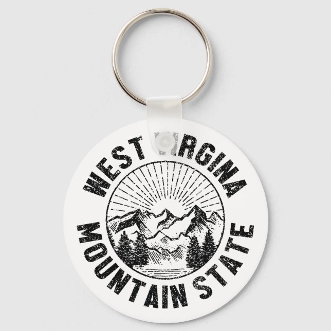 Vintage West Virginia Key Ring (Front)