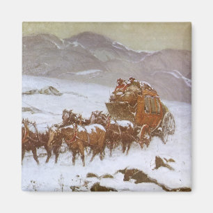 Vintage West, Why the Mail Was Late by Berninghaus Magnet