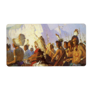 Vintage Western Art, Indian War Party by NC Wyeth