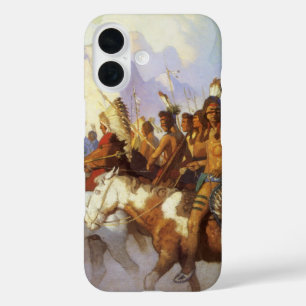 Vintage Western Art, Indian War Party by NC Wyeth iPhone 16 Case