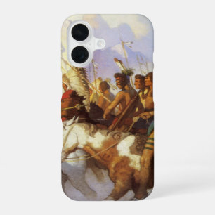 Vintage Western Art, Indian War Party by NC Wyeth iPhone 16 Case