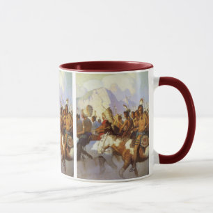 Vintage Western Art, Indian War Party by NC Wyeth Mug