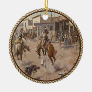 Vintage Western Ceramic Ornament