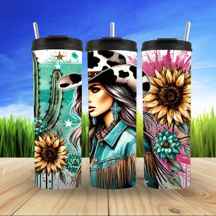 Vintage Western Charm Thermal Tumbler