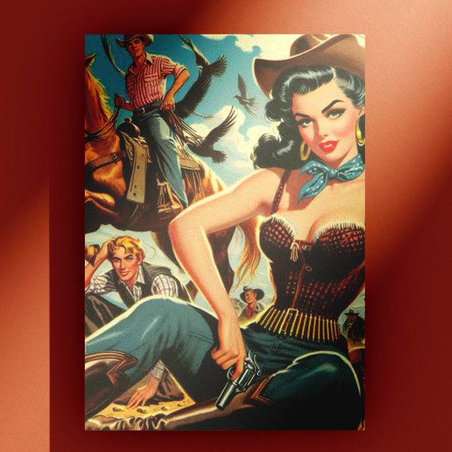 Vintage Western Country Girl Postcard (Creator Uploaded)