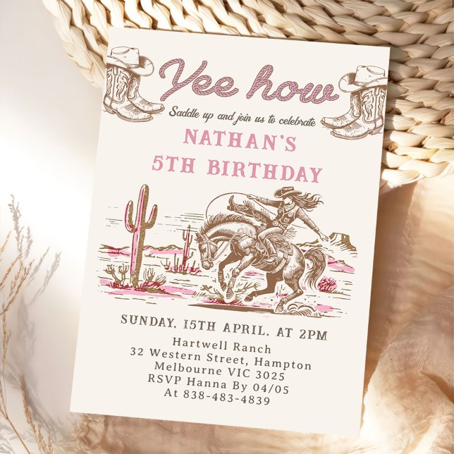 Vintage Western Cowboy Birthday Invitation  (Creator Uploaded)