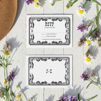 Vintage Western Cowboy Country Wedding RSVP Card