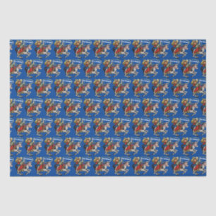 Vintage Western Cowboy Kid Horse Rope Christmas Tissue Paper