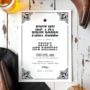 Vintage Western Cowboy Rodeo 50th Birthday Party Invitation