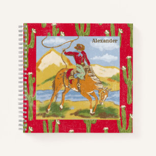 Vintage Western Cowboy Rodeo Wild West Notebook