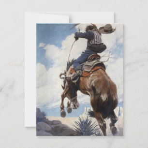 Vintage Western Cowboys, Bucking by NC Wyeth