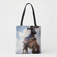 Vintage Western Cowboys, Bucking by NC Wyeth