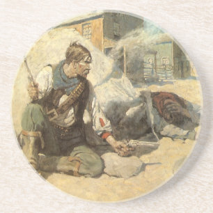 Vintage Western Cowboys, Hopalong by NC Wyeth Coaster