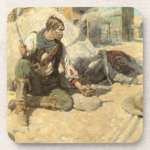Vintage Western Cowboys, Hopalong by NC Wyeth Coaster