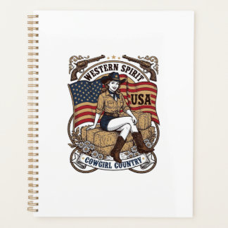 Vintage Western Cowgirl Patriotic Shirt Design_1 Planner