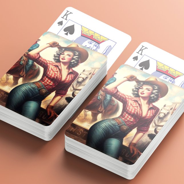 Vintage Western Cowgirl Playing Cards (Creator Uploaded)