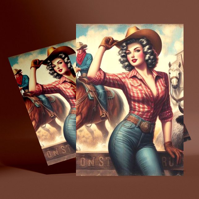 Vintage Western Cowgirl Postcard (Creator Uploaded)