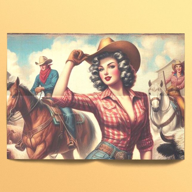Vintage Western Cowgirl Tissue Paper (Creator Uploaded)