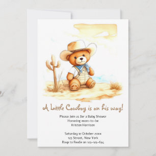Vintage Western Delight Cowboy Baby Shower  Invitation