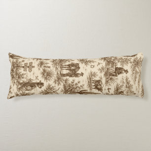 Vintage Western Desert Toile Seamless Pattern Body Cushion
