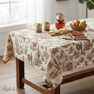Vintage Western Desert Toile Seamless Pattern Cushion