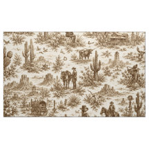 Vintage Western Desert Toile Seamless Pattern