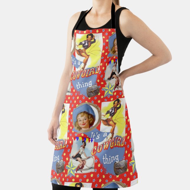 Vintage Western Girls It's a Cowgirl Thing  Apron (Insitu)