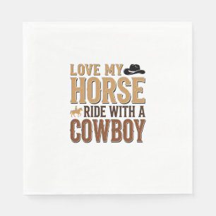 Vintage Western Horse and Cowboy Quote Shirt Desig Napkin