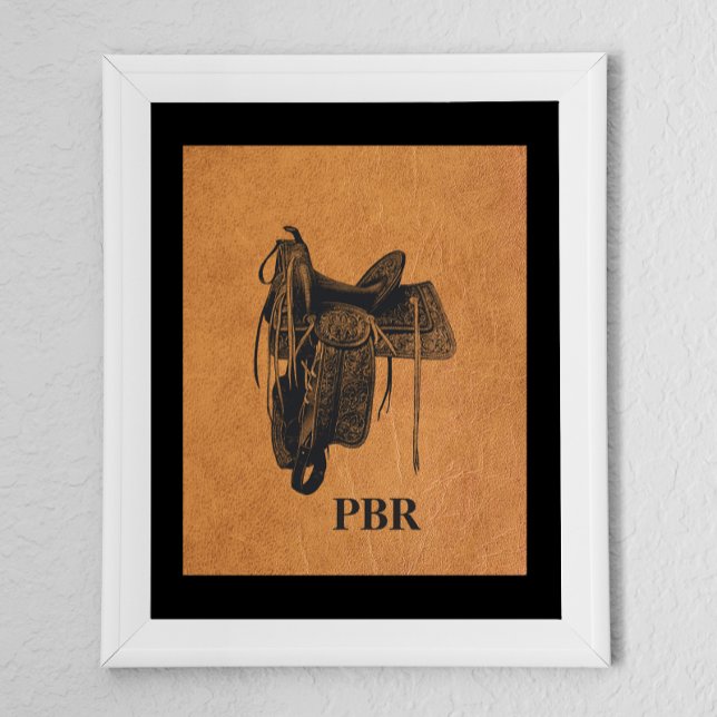 Vintage Western Horse Saddle Monogram   Poster (Creator Uploaded)