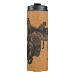 Vintage Western Horse Saddle  Thermal Tumbler