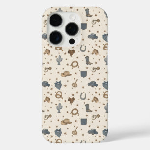 Vintage Western Icons Pattern iPhone 16 Pro Case