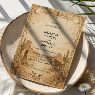 Vintage Western Midnight Elegant Invitation