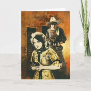 Vintage Western Movie Greetings Card